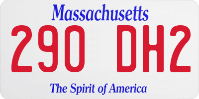 MA license plate 290DH2