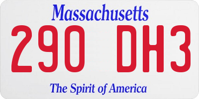 MA license plate 290DH3