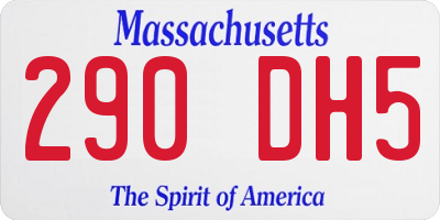 MA license plate 290DH5