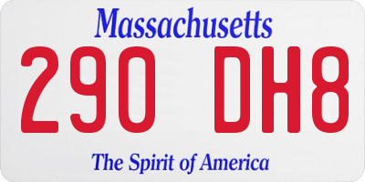 MA license plate 290DH8