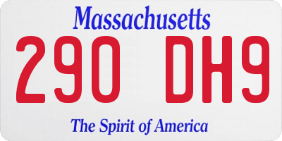MA license plate 290DH9