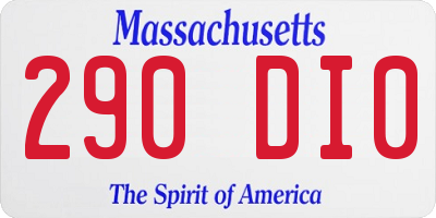 MA license plate 290DI0