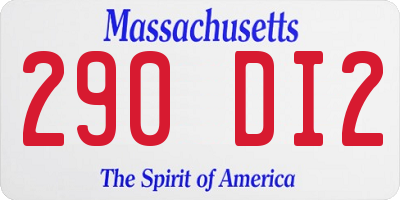MA license plate 290DI2