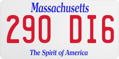 MA license plate 290DI6