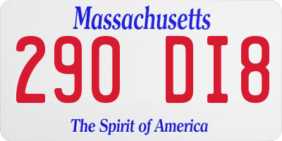 MA license plate 290DI8