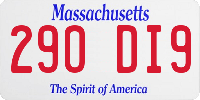 MA license plate 290DI9