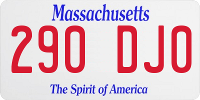 MA license plate 290DJ0