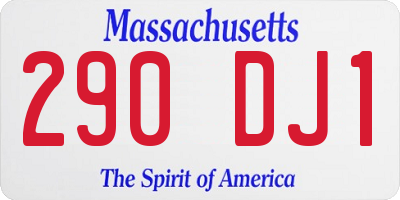 MA license plate 290DJ1