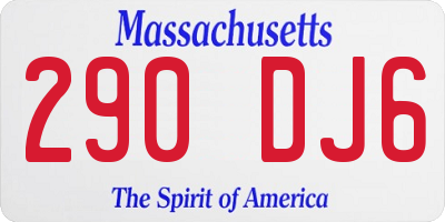 MA license plate 290DJ6