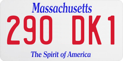 MA license plate 290DK1