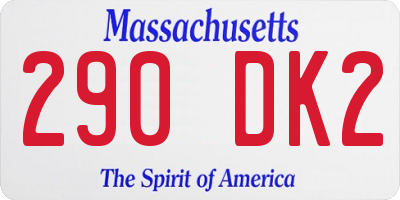 MA license plate 290DK2