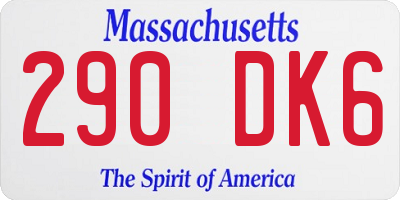 MA license plate 290DK6