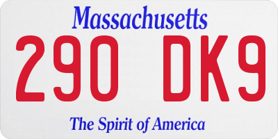 MA license plate 290DK9