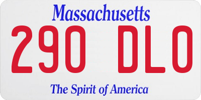 MA license plate 290DL0