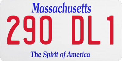 MA license plate 290DL1