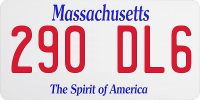 MA license plate 290DL6