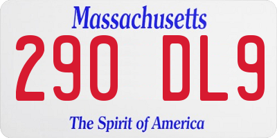 MA license plate 290DL9