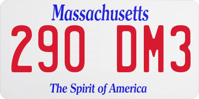 MA license plate 290DM3