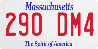 MA license plate 290DM4