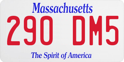 MA license plate 290DM5