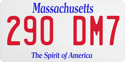 MA license plate 290DM7