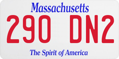 MA license plate 290DN2