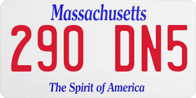 MA license plate 290DN5