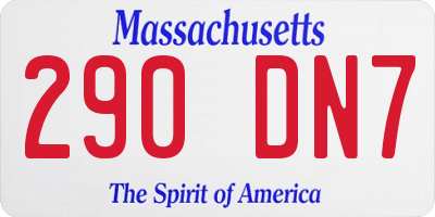 MA license plate 290DN7