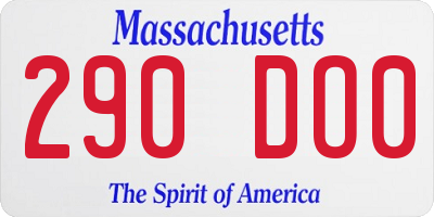 MA license plate 290DO0