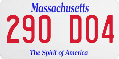 MA license plate 290DO4