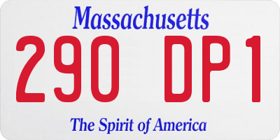 MA license plate 290DP1