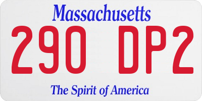 MA license plate 290DP2