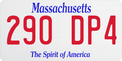 MA license plate 290DP4