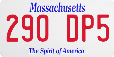 MA license plate 290DP5