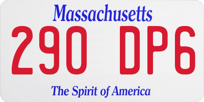 MA license plate 290DP6
