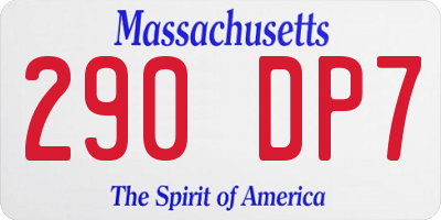 MA license plate 290DP7