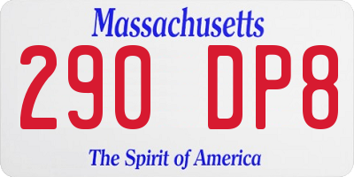 MA license plate 290DP8