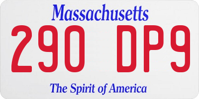 MA license plate 290DP9