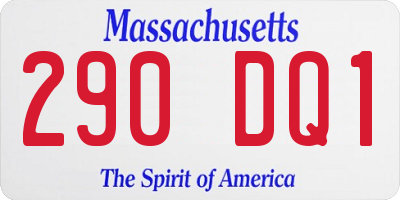 MA license plate 290DQ1