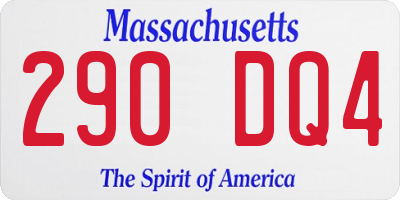 MA license plate 290DQ4