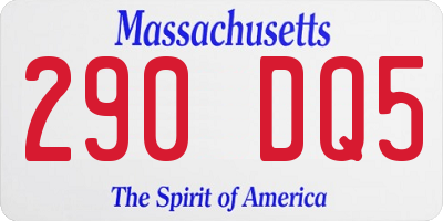 MA license plate 290DQ5