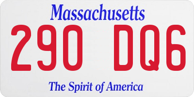 MA license plate 290DQ6