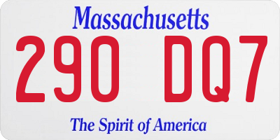 MA license plate 290DQ7