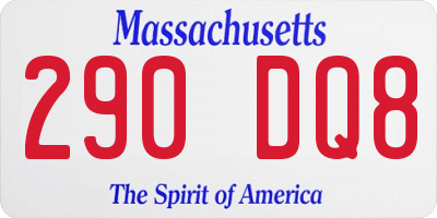 MA license plate 290DQ8