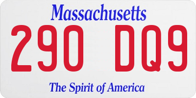 MA license plate 290DQ9