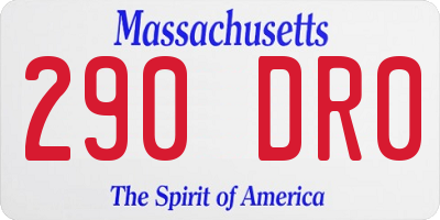MA license plate 290DR0