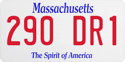 MA license plate 290DR1
