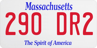 MA license plate 290DR2