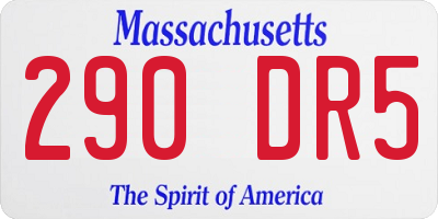 MA license plate 290DR5