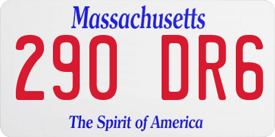 MA license plate 290DR6
